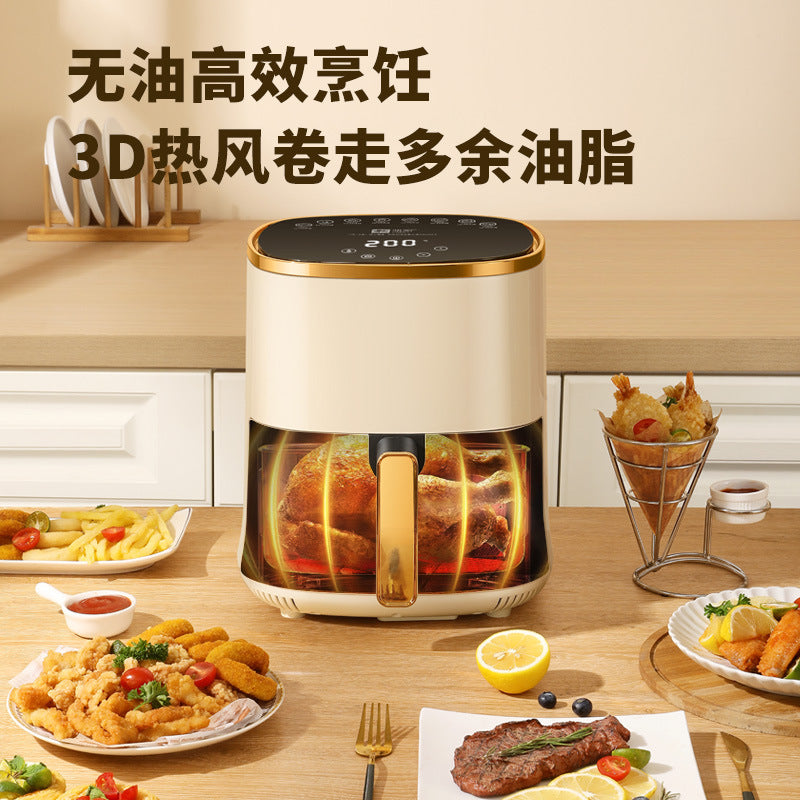 Camel Air Fryer 6L Household Large Capacity Electric Oven Off-White Roasted French Fries Machine Gift Visual Fryer