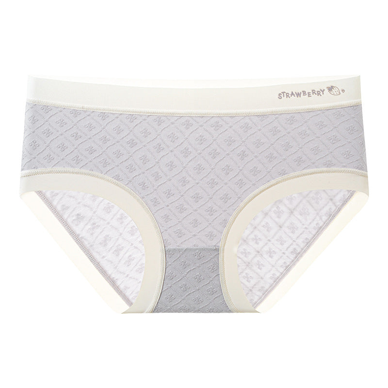 pure cotton women's antibacterial jacquard fabric close-fitting, non-feeling, super breathable, light and dry, small fresh briefs