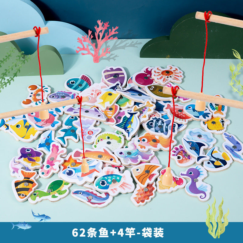 Children's magnetic fishing toys 1 to 3 years old 2 boys and girls 6 puzzle kids toddler baby two and a half years old gifts