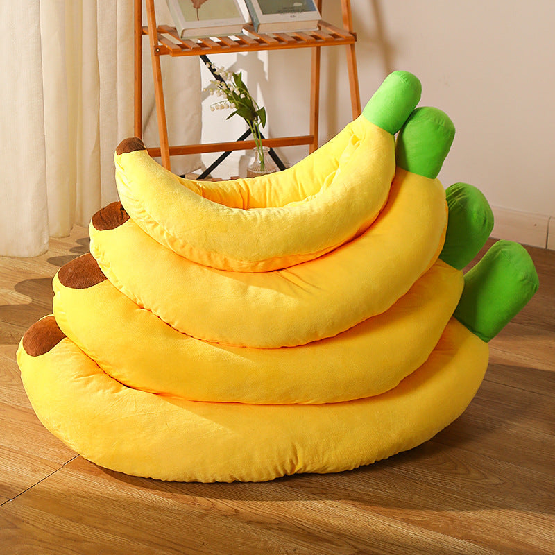Pet kennel detachable and washable four seasons universal dog kennel banana boat shape pet bed dog mat warm cat kennel