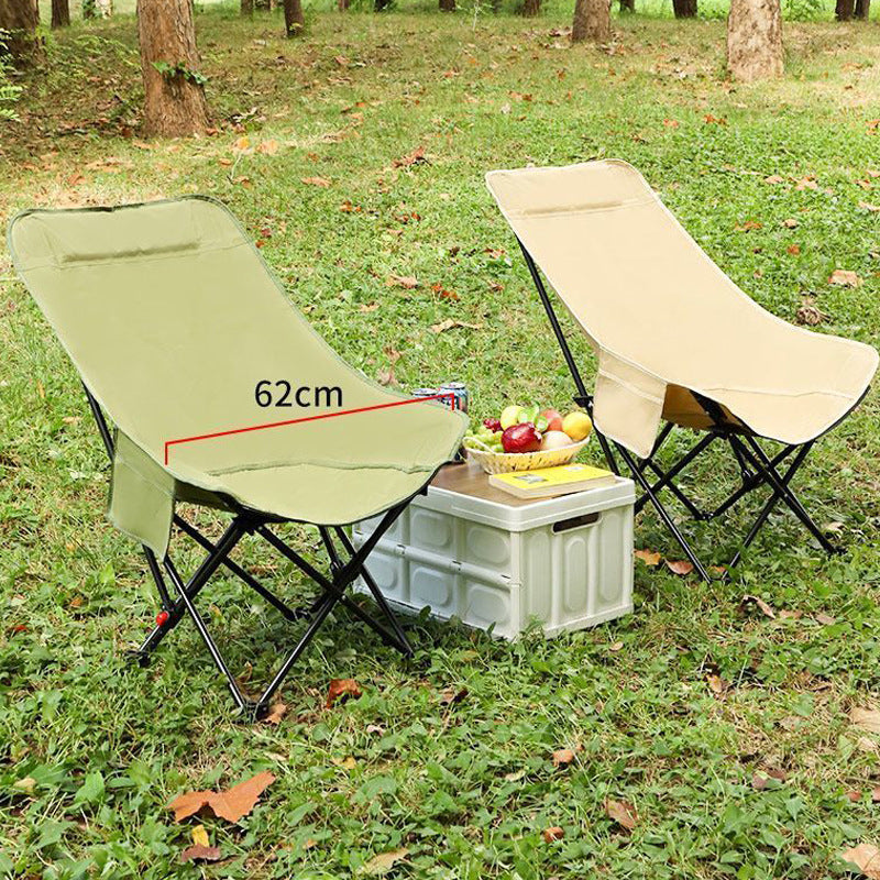 Custom Three-Gear Adjustable Moon Chair Outdoor Folding Chair Portable Picnic Camping Fishing Chair Office Recliner