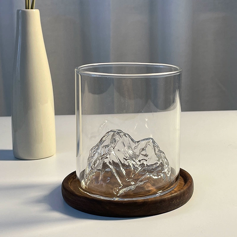 Japanese-style light luxury creative niche whiskey glass mountain viewing cup glass Mount Fuji cup heat-resistant coffee tea cup