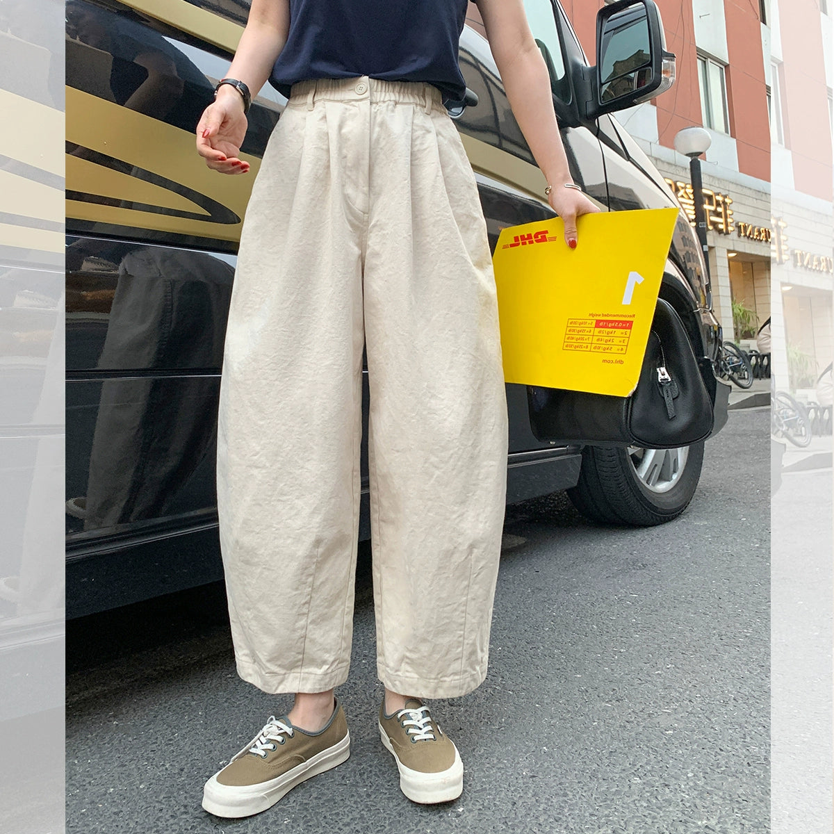 Balloon pants women's autumn clothes new loose and thin Tibetan meat semi-permanent Japanese all-match wide-leg casual pants