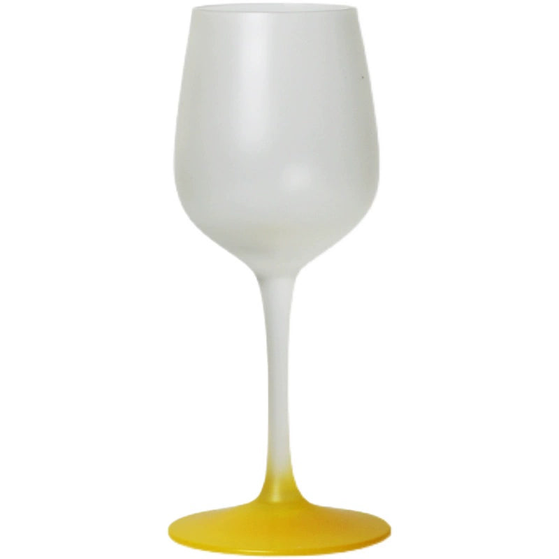 Vintage frosted yellow glass mini small wine glass sake creative goblet champagne red wine glass