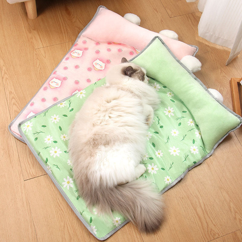 Kennel Cat Kennel Summer Ice Silk Mats Dog Kennel Pet Supplies Teddy Small Medium Dog Bed All Seasons Universal