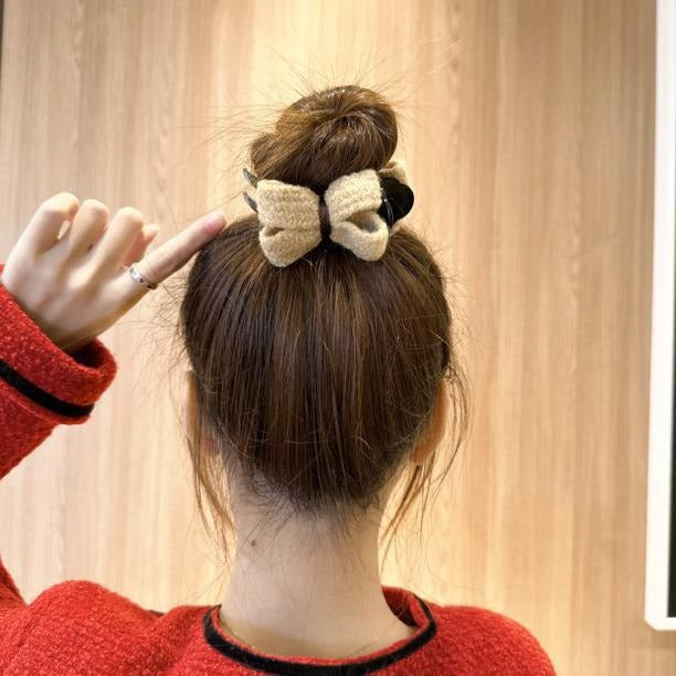 Maruko hairclip women's summer simple temperament, flower mesh, the back of the head, grab the clip pan hairpin