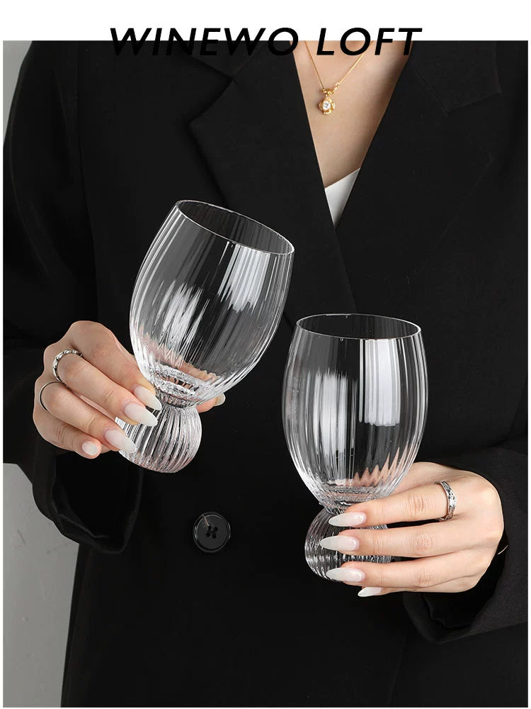 Pearls are not protected by lead, washed away, I am drunk and ride a whale Medieval crystal glass cup wine glass Nordic ins style