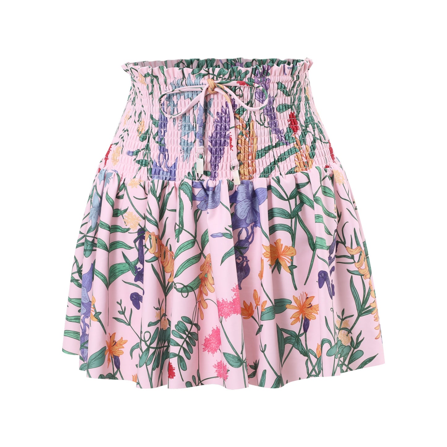 Women's Retro One-Piece Swimsuit โ Double Fabric, Modest Design, Printed Polyester Skirt, Large Size Beachwear