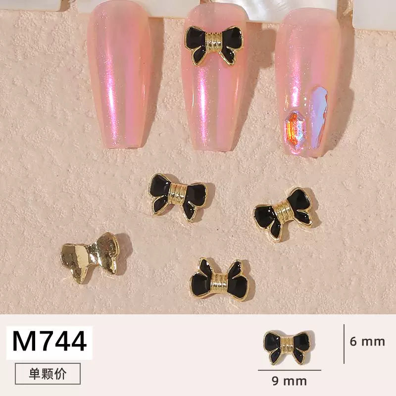 Net red manicure small fragrant wind jewelry love bunny new bow camellia dripping oil nail decoration stickers
