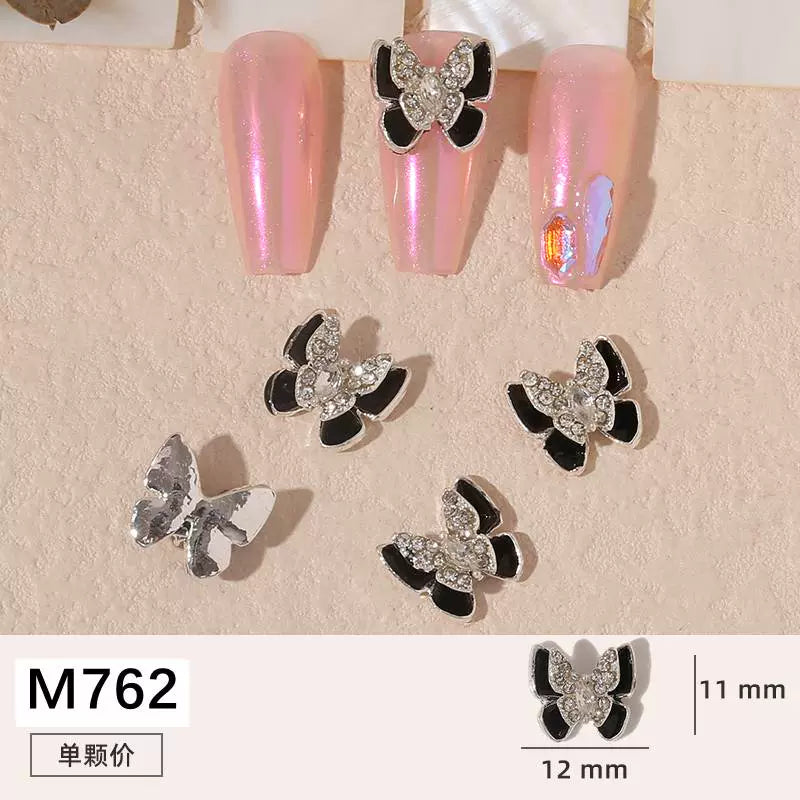 Net red manicure small fragrant wind jewelry love bunny new bow camellia dripping oil nail decoration stickers