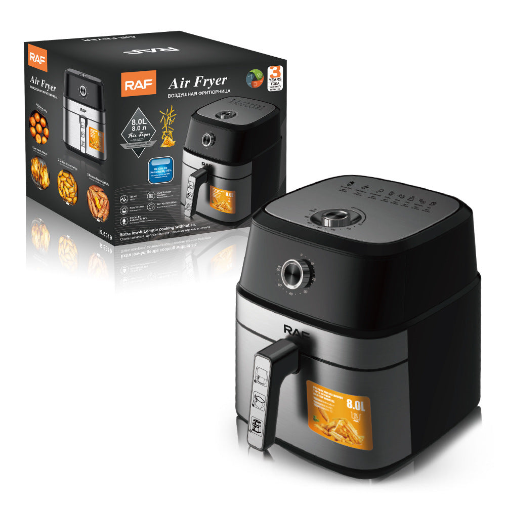RAF European standard home air fryer large capacity electronic touch screen smoke-free French fries electromechanical fryer French fries 8L