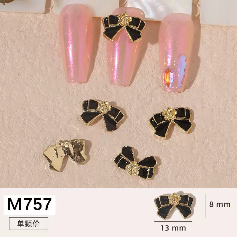 Net red manicure small fragrant wind jewelry love bunny new bow camellia dripping oil nail decoration stickers