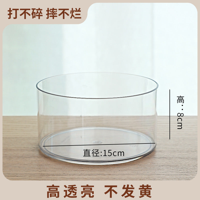 Transparent square jar vase, water culture, green plant, white palm, succulent, square cup, flower arrangement, hydroponic flower pot, tabletop simple ornament, florist