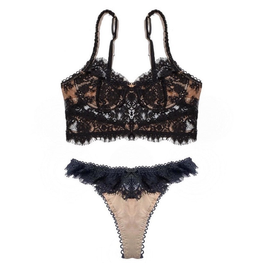 Ultra-Thin Lace Lingerie Set – Sexy Backless Bra & Panty | Summer Intimates for European & American Market