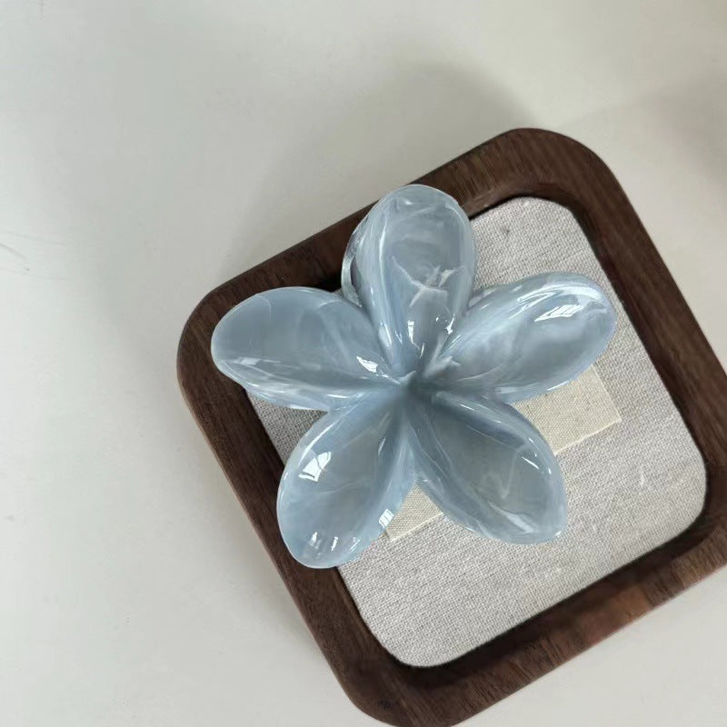 marbled grab clip Sweet and fresh frangipani hair clip Summer high-end shark hair clip