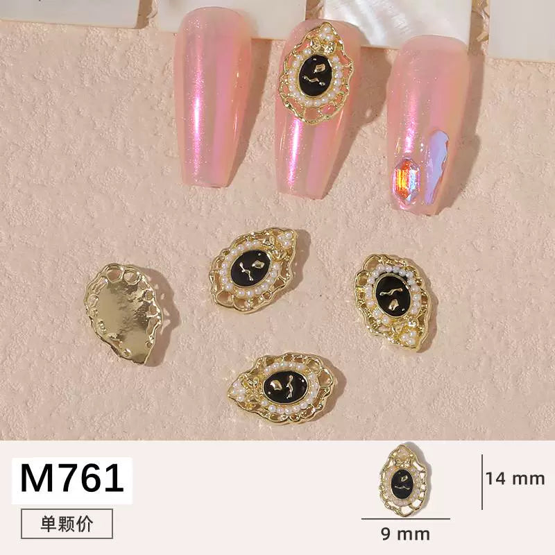 Net red manicure small fragrant wind jewelry love bunny new bow camellia dripping oil nail decoration stickers