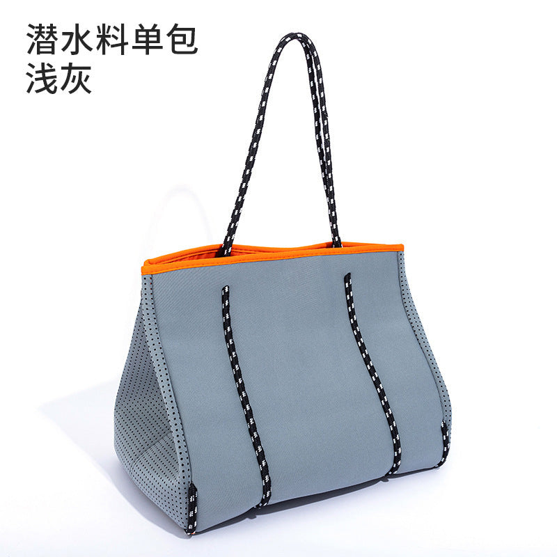 Self-supporting punching diving material beach bag mother bag manufacturer large capacity ladies beach bag