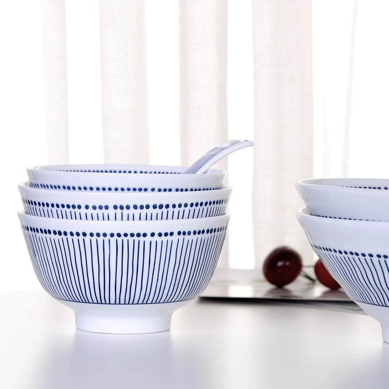 High-temperature underglaze color Japanese-style ceramic dishes and dishes set for home eating small bowls of grass series tableware combination