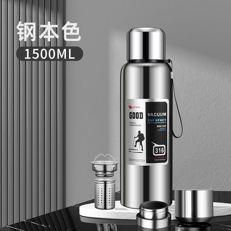 stainless steel thermos mug large capacity portable outdoor food grade vacuum car travel jug all-steel thermos mug