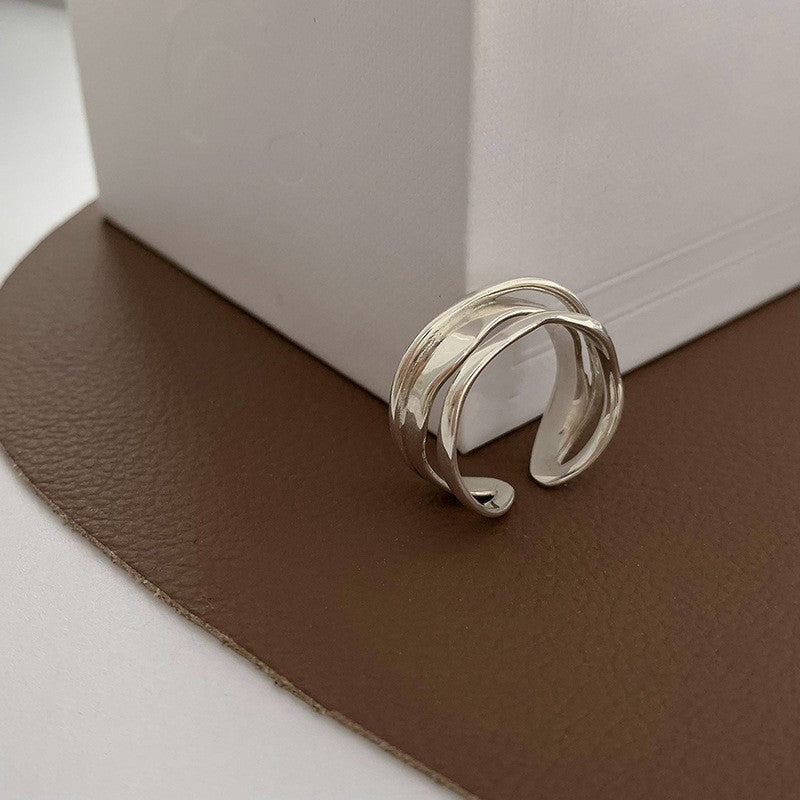 new plain ring women's niche ins high-end sense opening adjustable ring