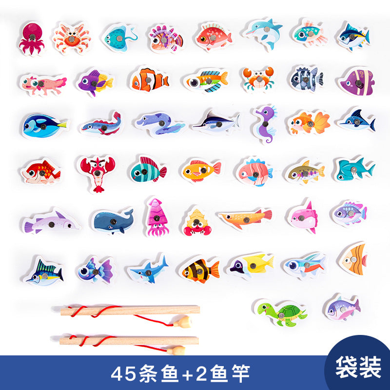 Children's magnetic fishing toys 1 to 3 years old 2 boys and girls 6 puzzle kids toddler baby two and a half years old gifts