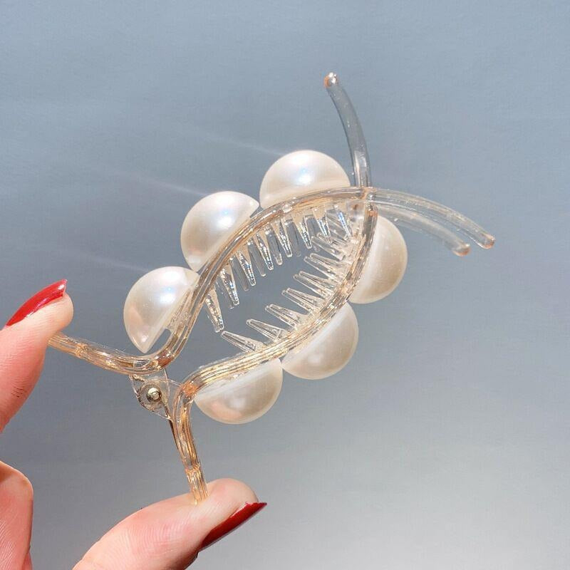 Maruko hairclip women's summer simple temperament, flower mesh, the back of the head, grab the clip pan hairpin
