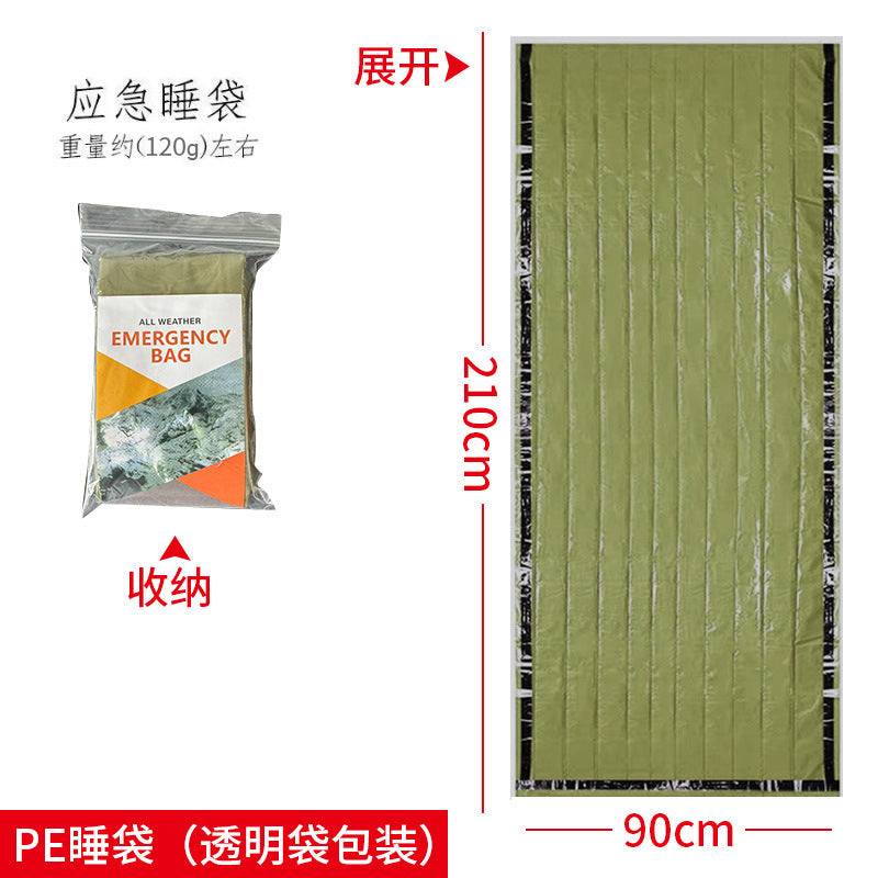 Support cross-border consignment of labeled outdoor emergency sleeping bags, portable survival raincoats, hiking, camping, and thermal insulation raincoats