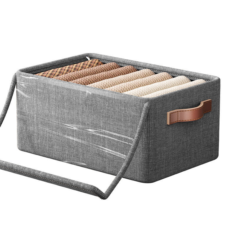 clothing storage basket, thickened steel frame storage box, miscellaneous clothing and pants storage artifact, a must-have for home and dormitory
