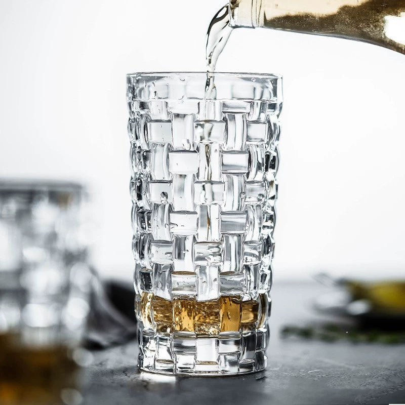 European Style Braided Shot Glass Large Cold Drink Crystal Glass
