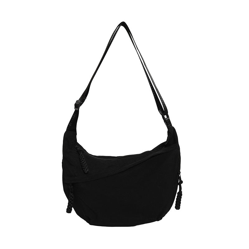 Solid Color Trend Personality Shoulder Bag Bag Women's Daily Simple Dumpling Bag Versatile Nylon Crossbody Bag Women's Casual