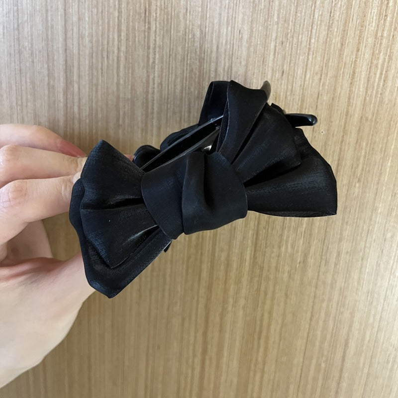 Maruko hairclip women's summer simple temperament, flower mesh, the back of the head, grab the clip pan hairpin