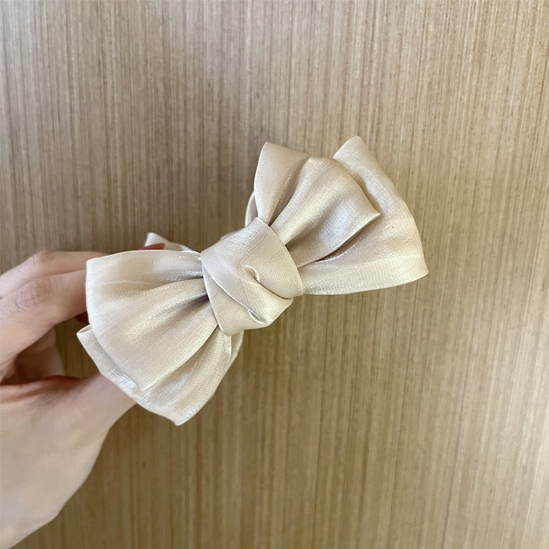 Maruko hairclip women's summer simple temperament, flower mesh, the back of the head, grab the clip pan hairpin