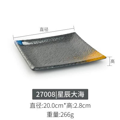 Melamine plate Japanese-style plastic barbecue plate imitation porcelain round flat plate barbecue plate restaurant hot pot tableware dish