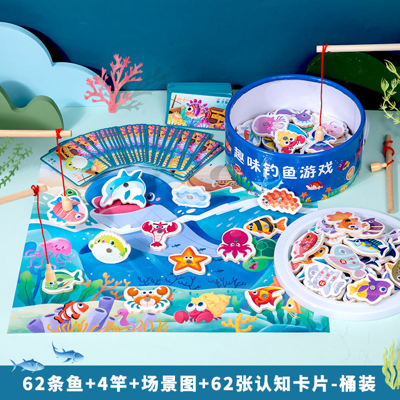 Children's magnetic fishing toys 1 to 3 years old 2 boys and girls 6 puzzle kids toddler baby two and a half years old gifts