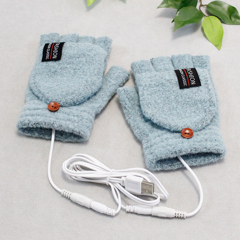 USB touch screen warm gloves, heating gloves, electric heating gloves, warm gloves, winter warm clamshell gloves