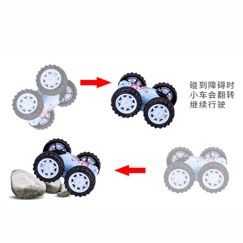 Spot inertia double-sided dump truck, fall-resistant stunt car, children's toys wholesale, small gifts, stalls, hot sales