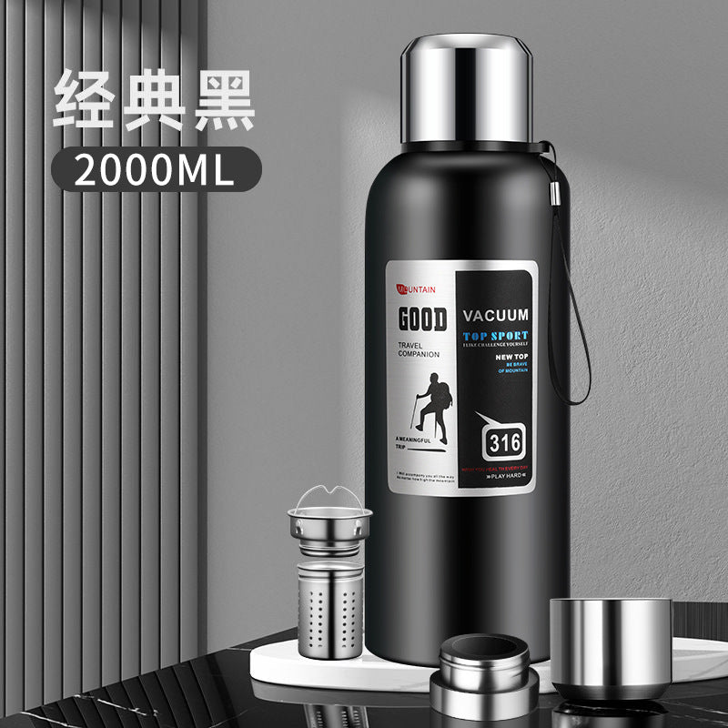 stainless steel thermos mug large capacity portable outdoor food grade vacuum car travel jug all-steel thermos mug