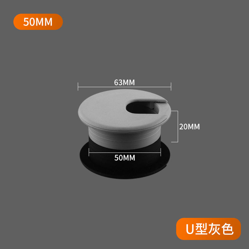 Desk plastic threading box desk wire hole cover 35 50 wire hole plug computer desktop round threading hole