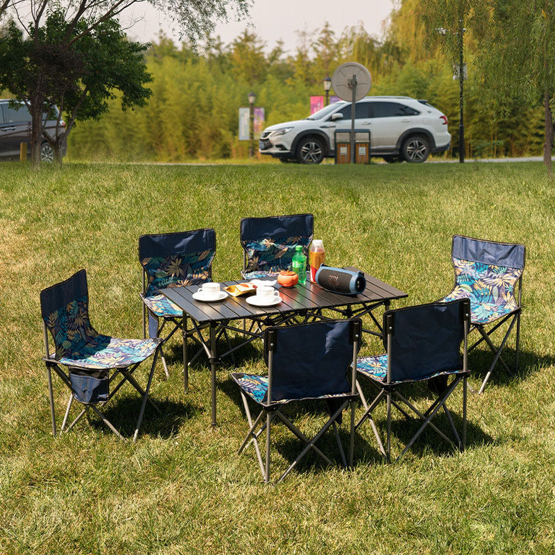 Outdoor Folding Table Metal Egg Roll Table Portable Camping Picnic Table Setting Table Camping Barbecue Self Drive Tour