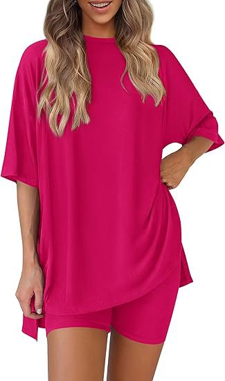 spring/summer European and American new loose fashion solid color casual short-sleeved shorts two-piece set