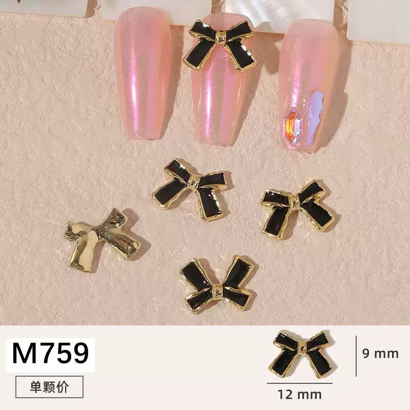 Net red manicure small fragrant wind jewelry love bunny new bow camellia dripping oil nail decoration stickers