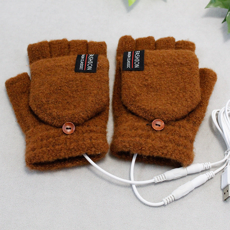 USB touch screen warm gloves, heating gloves, electric heating gloves, warm gloves, winter warm clamshell gloves