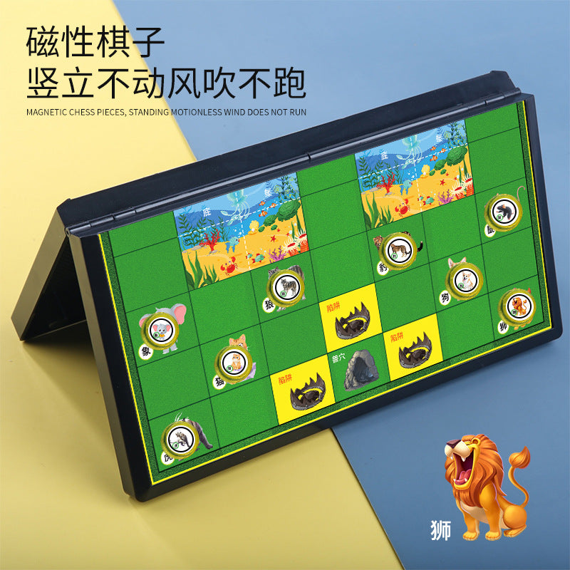Flying chess, magnetic, foldable, portable, primary school children's educational toys, parent-child magnet game chess