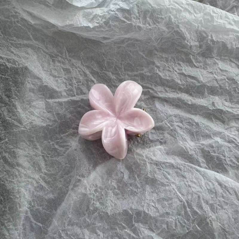marbled grab clip Sweet and fresh frangipani hair clip Summer high-end shark hair clip