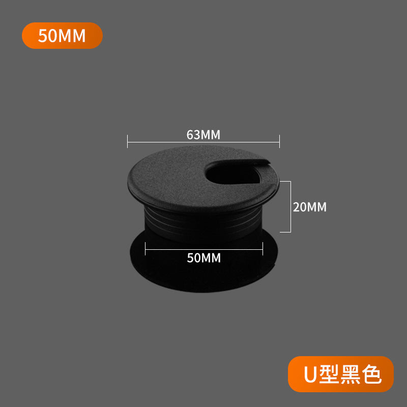 Desk plastic threading box desk wire hole cover 35 50 wire hole plug computer desktop round threading hole