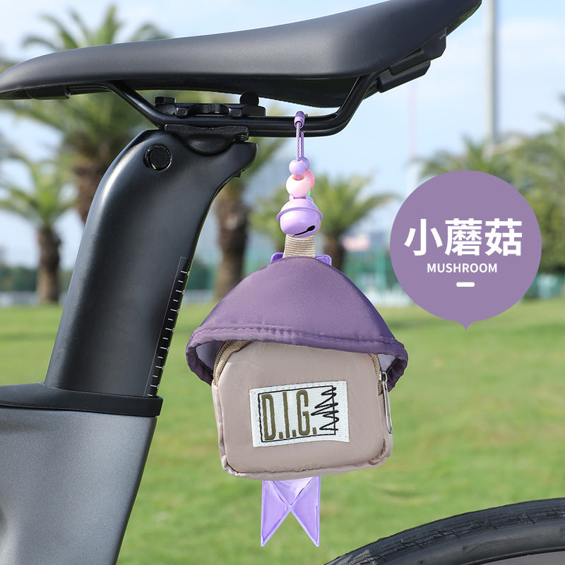 Road, mountain folding, cycling pouch, rear bag, saddle bag, reflective streamer, decorative accessory pendant