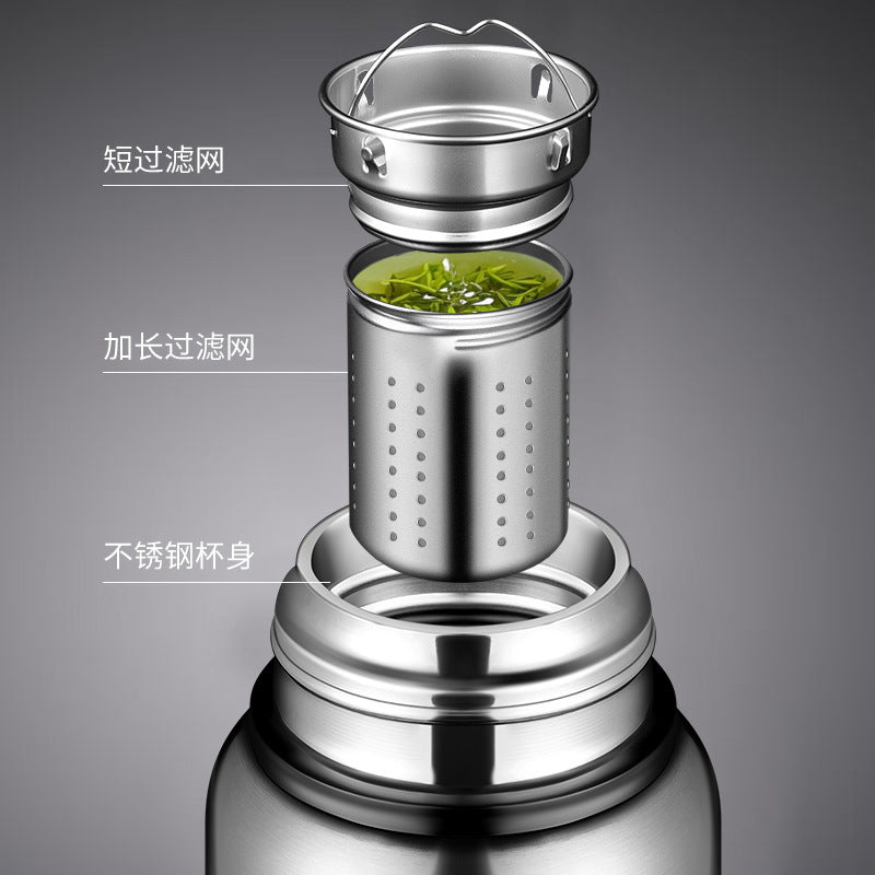 stainless steel thermos mug large capacity portable outdoor food grade vacuum car travel jug all-steel thermos mug