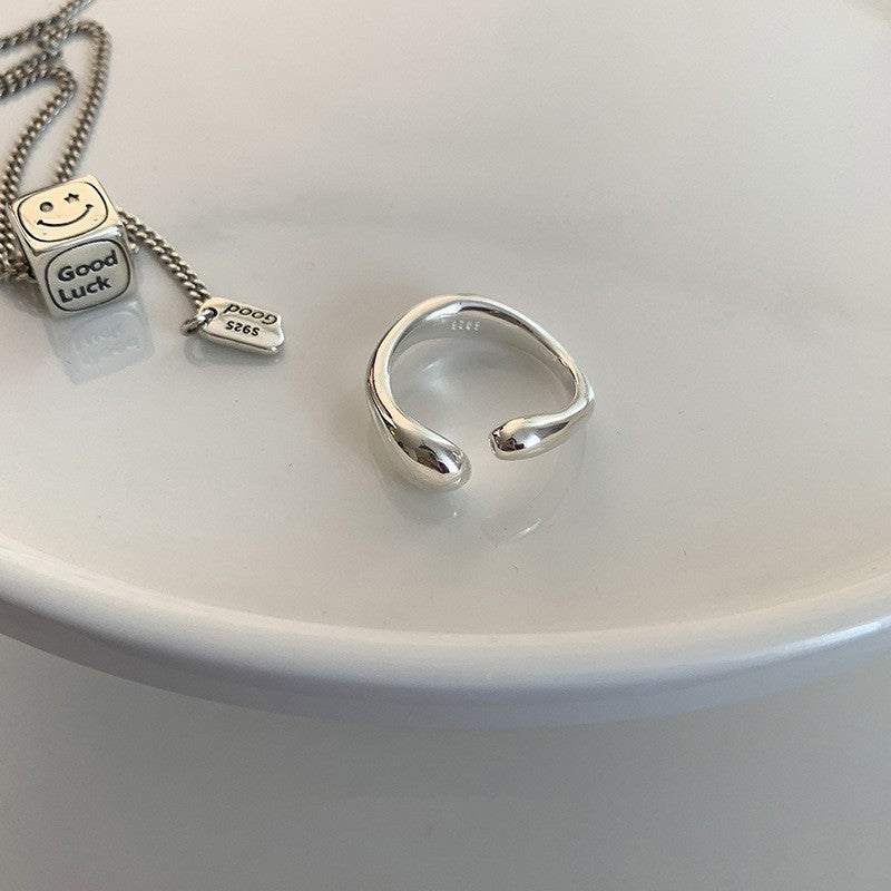 new plain ring women's niche ins high-end sense opening adjustable ring