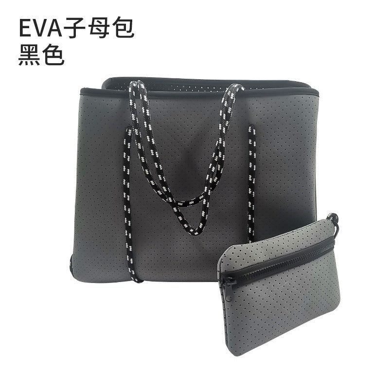 Self-supporting punching diving material beach bag mother bag manufacturer large capacity ladies beach bag