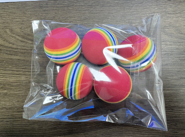 Rainbow Toy Ball Cat Solid Bouncy Ball Pet Supplies Kitten Puppy Ball Toy Teasing Cat Ball EVA Floating